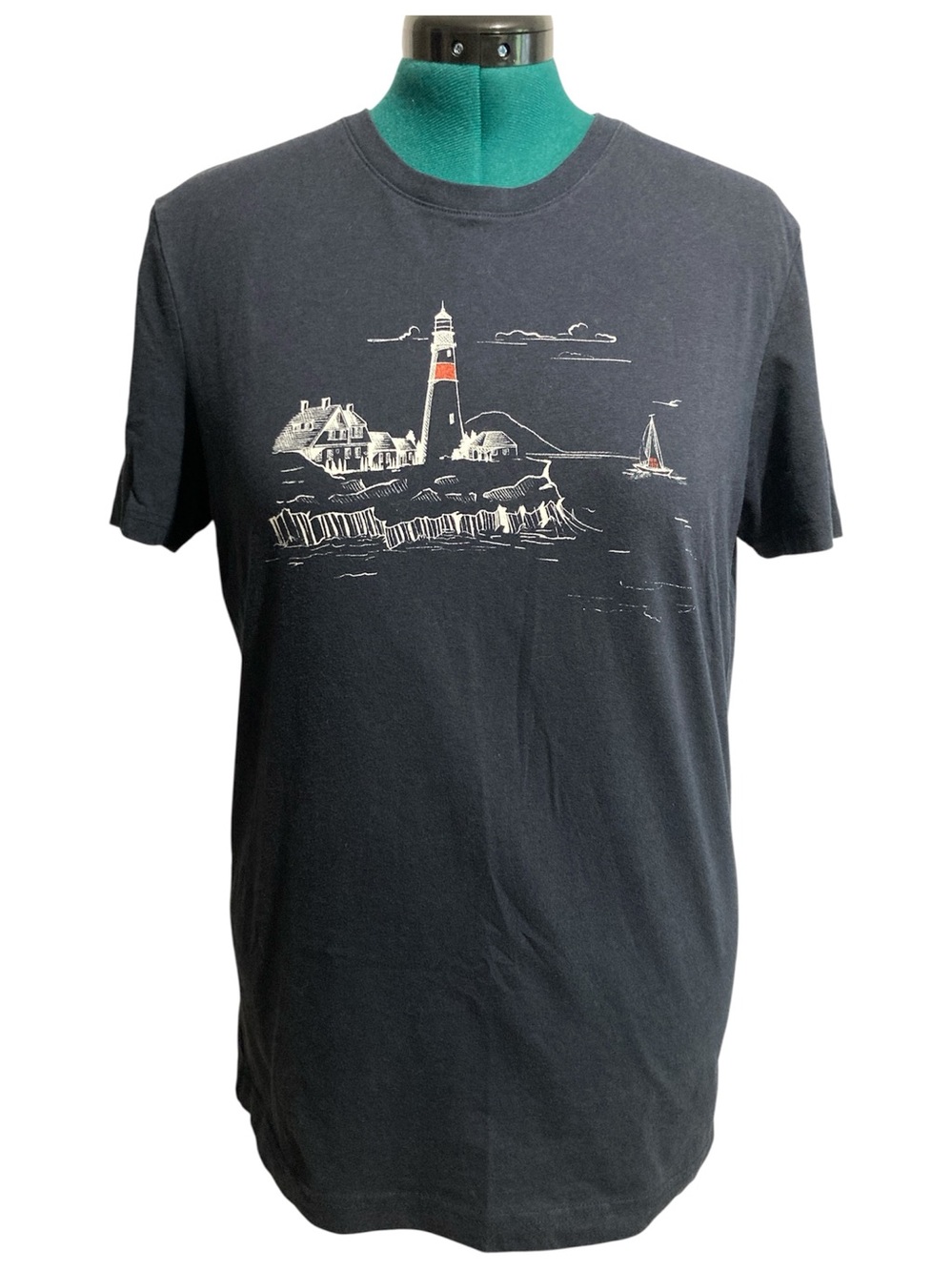 Banana Republic Factory Seaside Scene Coastal Print T-shirt